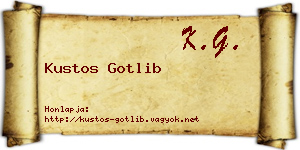 Kustos Gotlib névjegykártya